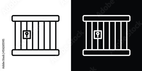 Prison icon symbol in thin line, outline and stroke style for apps