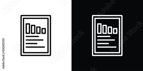 Quarterly report icon symbol in thin line, outline and stroke style for apps