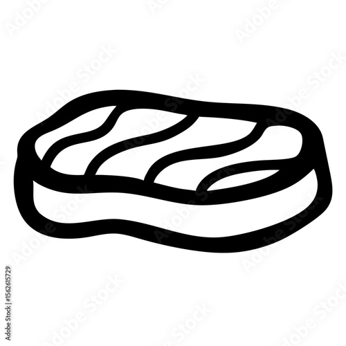 Elegant Single Line Drawing Showcasing Filet Mignon With Fluid Curves