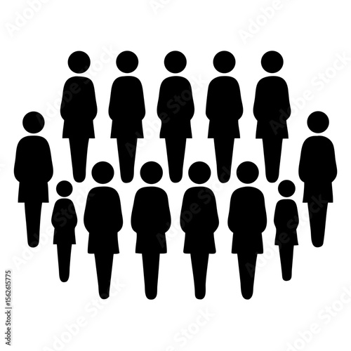 Diverse Human Silhouettes Arranged in a Clean and Organized Pattern