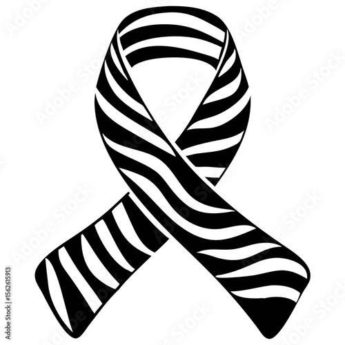 Elegant Zebra Stripe Awareness Ribbon Design for Cancer Support Initiatives