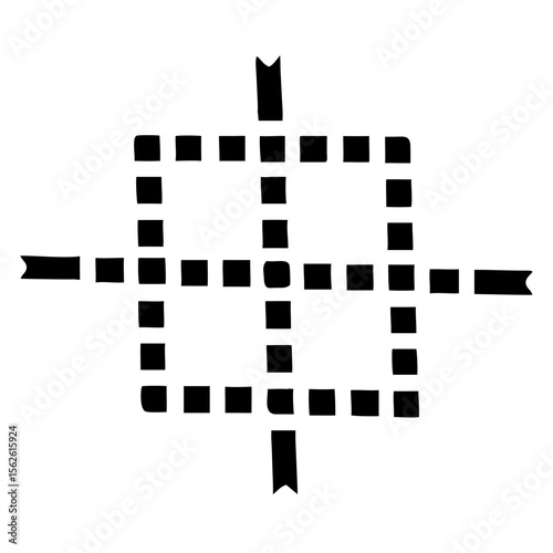 Offset Square Pattern Design Showcasing Alternating Elements for Visual Interest