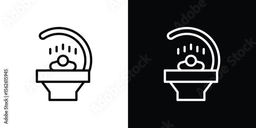 Solarium icon symbol in thin line, outline and stroke style for apps