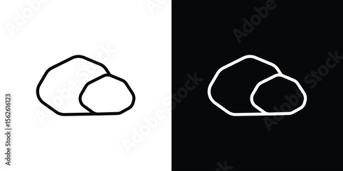 Stone icon symbol in thin line, outline and stroke style for apps