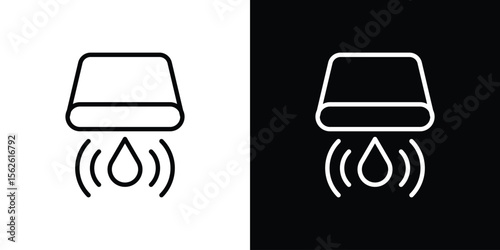 Water sensor icon symbol in thin line, outline and stroke style for apps