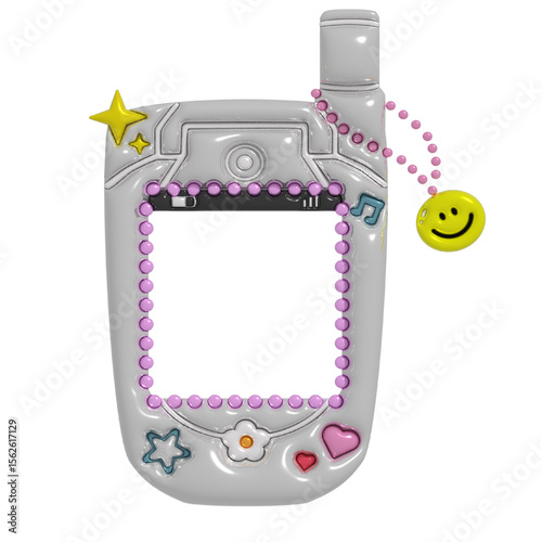 3d mobile phone frame Y2K