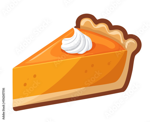 Slice of Pumpkin Pie Isolat...