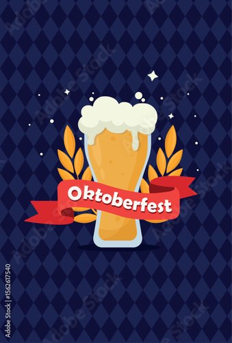Oktoberfest vector holiday card international german beer festival in munich - illustration