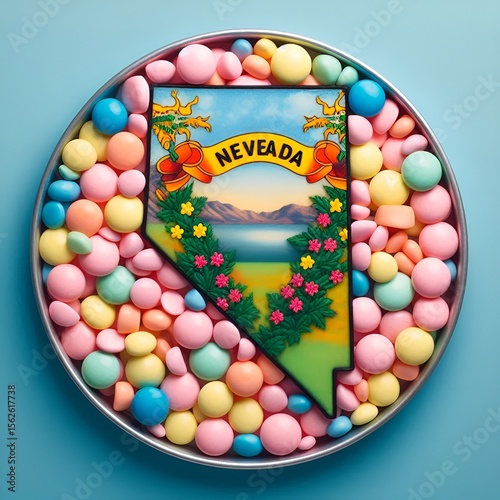 Bubblegum Candy Portrait of the Civil War Battleborn Sagebrush Silver State of Snowy Nevada. All for our Country. Carson City. Las Vegas Gambling.. Clark. Valley. Hoover Dam. Home Means. Happens Stays