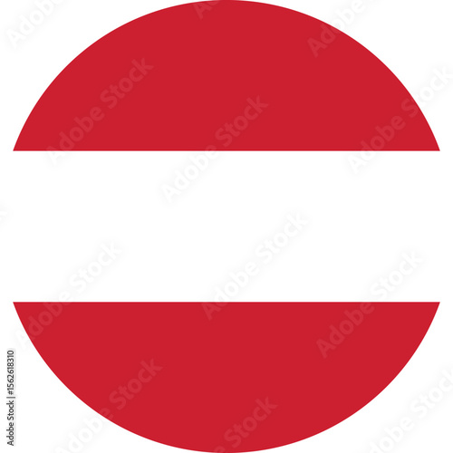 Austria National flag circular design with isolated design 
