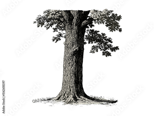 Sassafras Tree Trunk hand-drawn engraving, vintage botanical art, rustic nature decor, sassafras bark texture, eco-friendly print, black sketch, retro woodland illustration, antique tree drawing