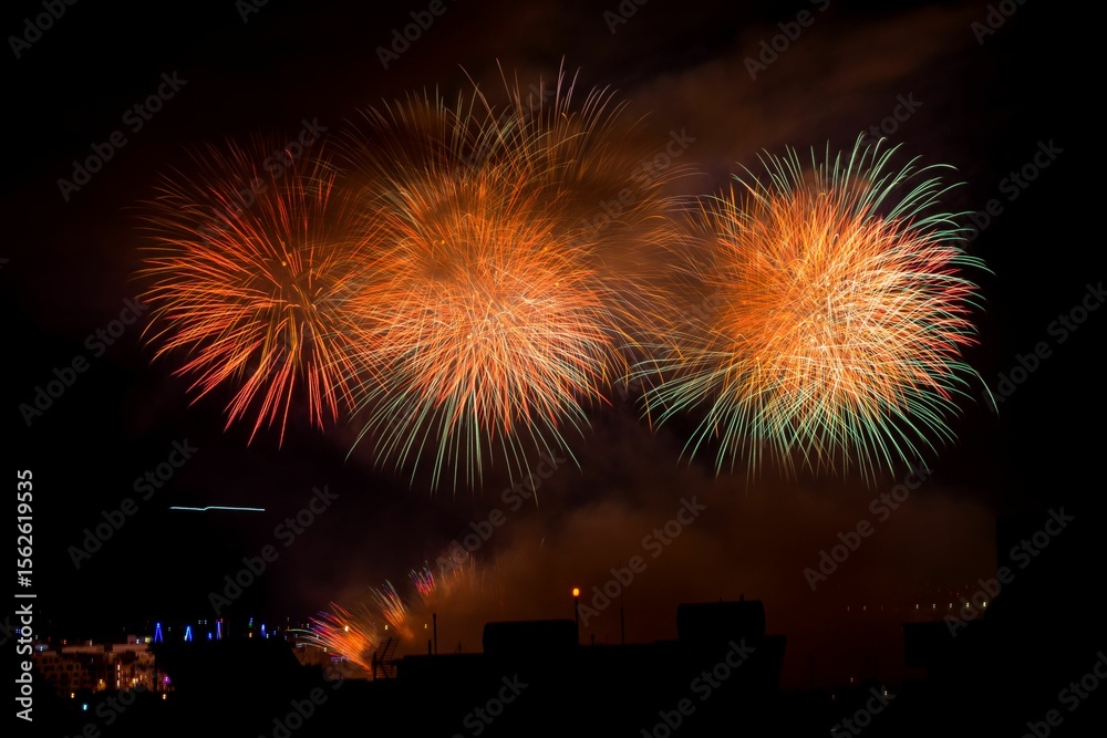 Colourful fireworks display as part of the the feast of Our Lady of the Lily in Mqabba Colourful fireworks display as part of the the feast of Our Lady of the Lily in Mqabba