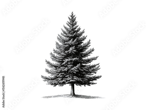 Hand-drawn spruce branches vintage engraving, botanical sketch, evergreen tree art, retro nature print, woodland decor, black sketch, old style engraving, rustic tree illustration, forest drawing