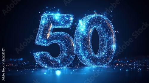 Sci-Fi Glowing Blue Number 