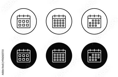 Calendar icon set. calendar symbol vector