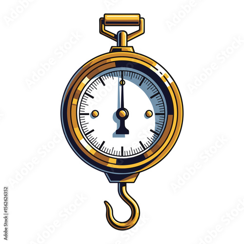 Antique Spring Scale Illustration for Weights and Measurements Concepts in Creative Projects