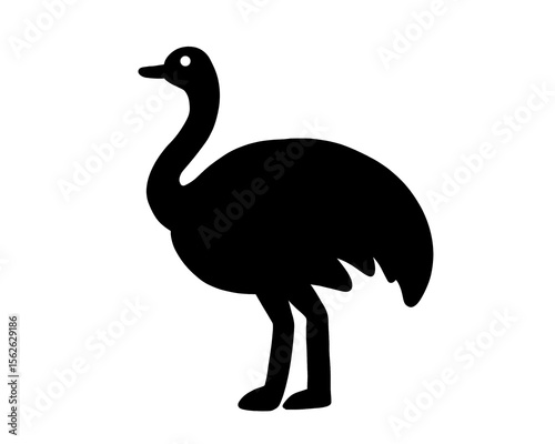 ostrich silhouette, ostrich vector illustration in black, isolated icon on white background
