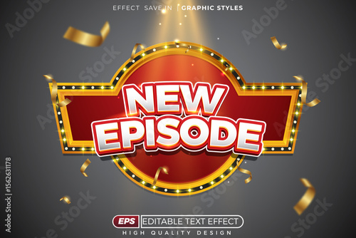 New episode 3d editable text effect template
