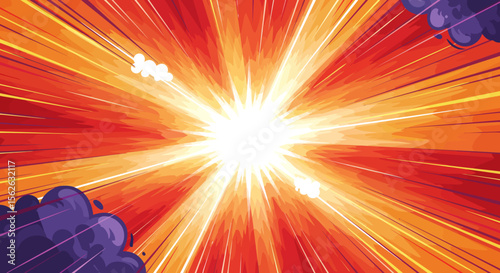 Intense Radiant Burst Dynamic Energy Explosion Illustration