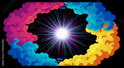 Vibrant Colorful Smoke Burst Abstract Art Background