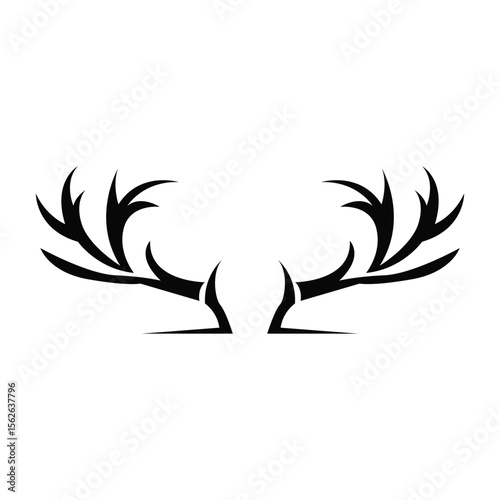 deer logo design deer hunter concept with black silhouette illustration of simple minimalist animal product brand template