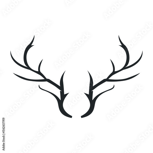 deer logo design deer hunter concept with black silhouette illustration of simple minimalist animal product brand template