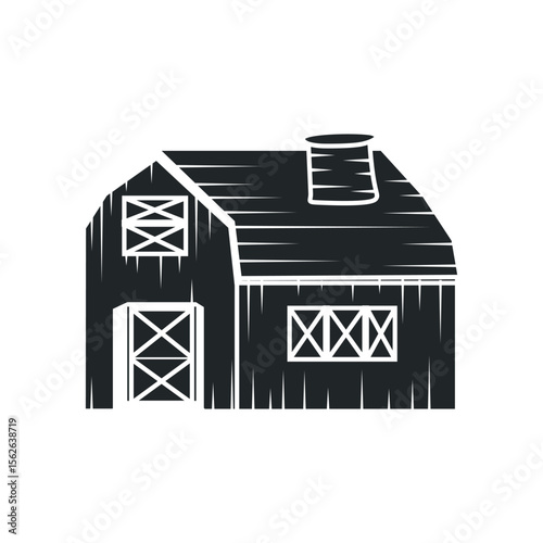farm house design simple barn livestock logo concept illustration of a farm barn with a simple line concept, old vintage, antique, business brand symbol template