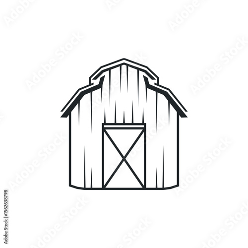 farm house design simple barn livestock logo concept illustration of a farm barn with a simple line concept, old vintage, antique, business brand symbol template