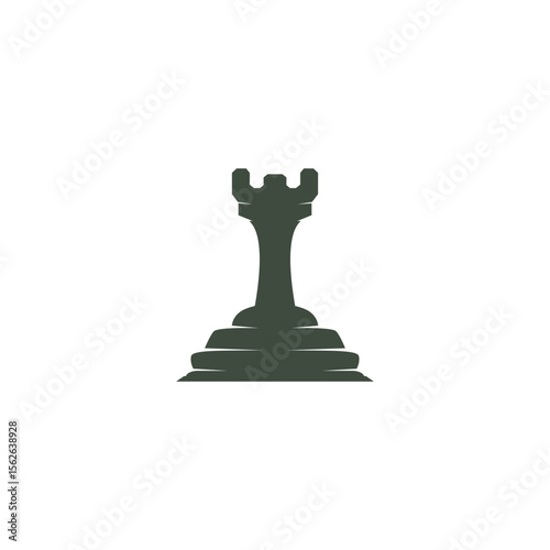simple design chess logo chess game concept silhouette vintage retro template