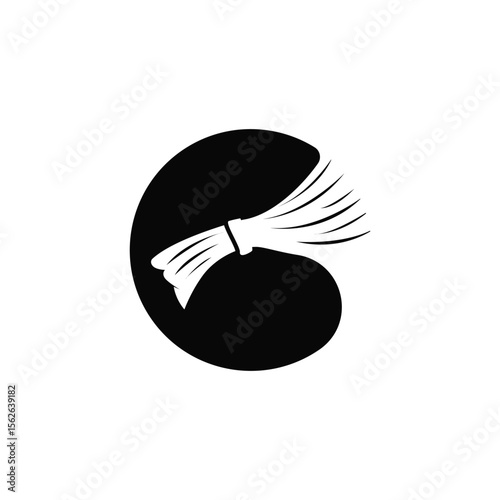 home decoration design with simple minimalist curtain logo concept, window decoration template illustration for business brand