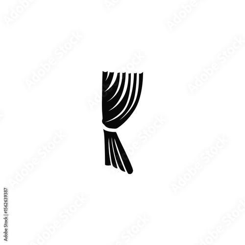 home decoration design with simple minimalist curtain logo concept, window decoration template illustration for business brand
