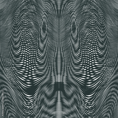 A dark and creepy mesh texture with symmetrical distortions in the form of ghostly circular stripes.