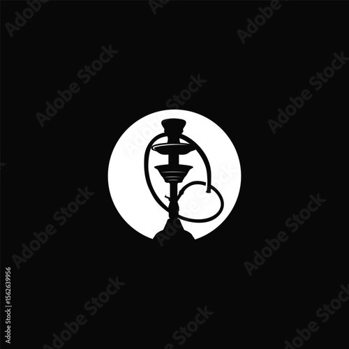 Old retro vintage design hookah logo shisha bar concept simple minimalist retro illustration templet symbol brand bar, restaurant, shop, and business brand