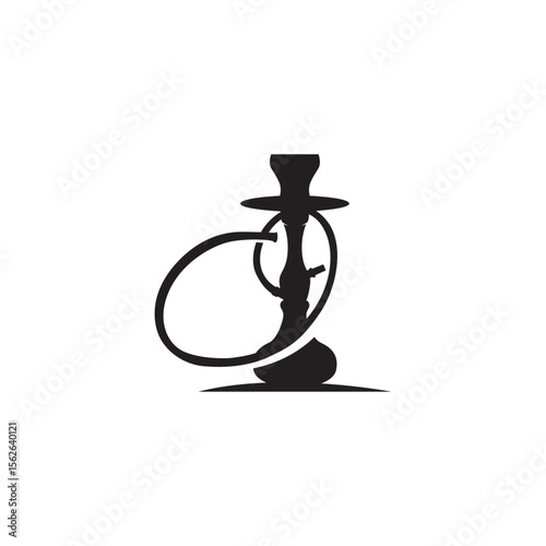 Old retro vintage design hookah logo shisha bar concept simple minimalist retro illustration templet symbol brand bar, restaurant, shop, and business brand