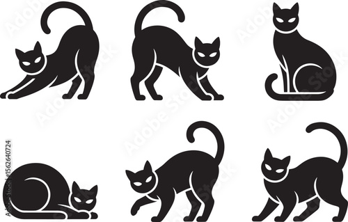 Elegant Black Cat Silhouettes A Collection of Poses and Styles
