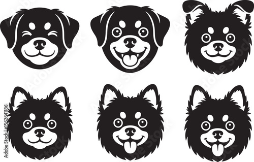 Wallpaper Mural Adorable Dog Breed Faces Rottweiler, Pomeranian & More Torontodigital.ca