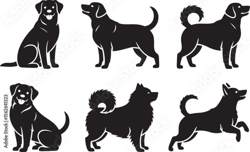 Adorable Dog Breeds Silhouettes of Loyal Canine Companions
