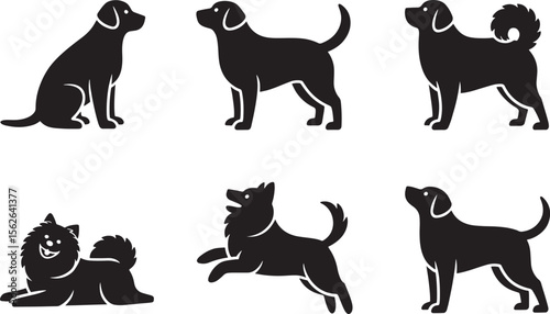 Adorable Dog Breeds Silhouettes of Canine Companions