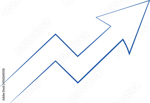 Upward Trending Arrow Growth, Progress, and Success Vector Illustration