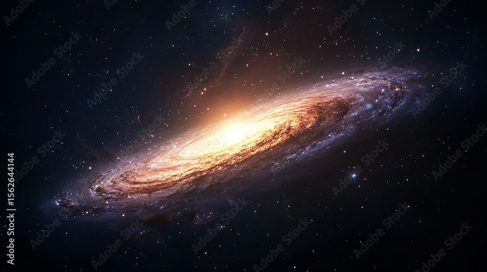 Fototapeta premium Spiral galaxy in deep space.