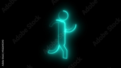 Running Line Icon. Editable Stroke. Pixel Perfect. For Mobile neon . black background 4k video .