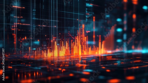 Wallpaper Mural Abstract representation of complex data flow in a futuristic digital space Torontodigital.ca