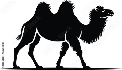 Title: Vector black silhouette of a animals on a white background.