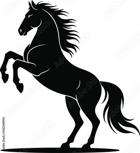 Title: Vector black silhouette of a animals on a white background.