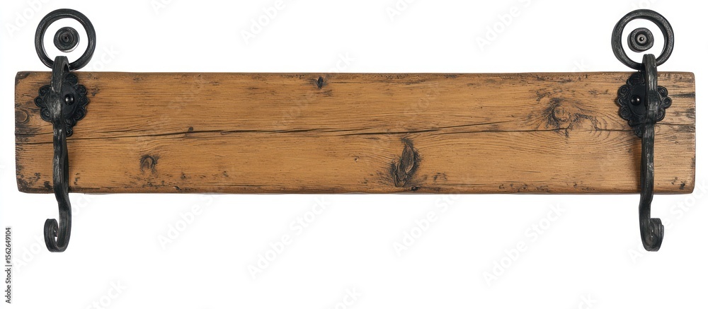 Rustic wood wall mount with metal hooks Rustic wood wall mount with metal hooks