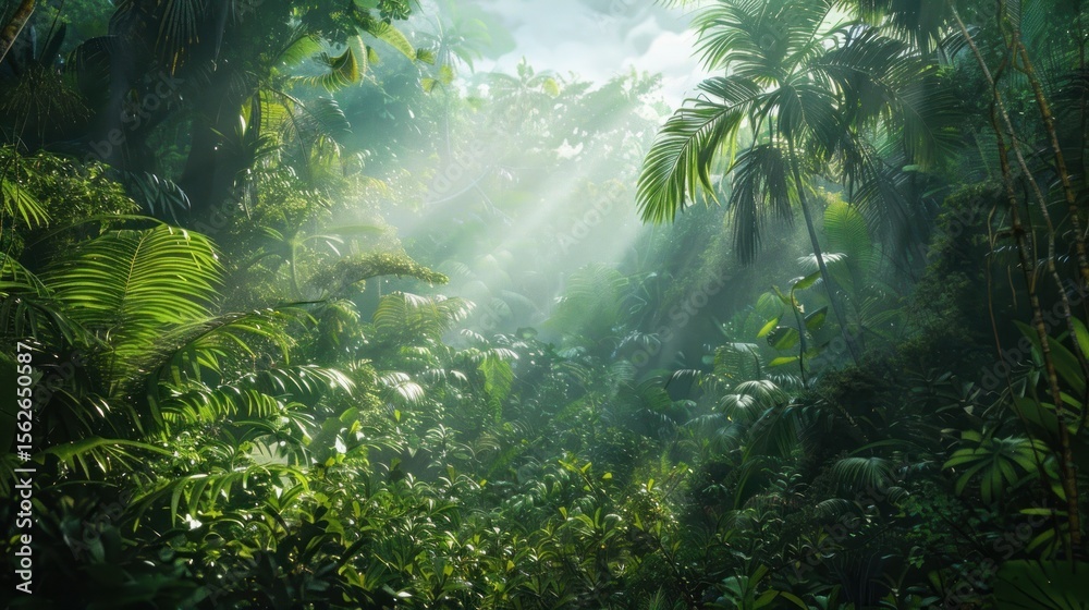 Fototapeta premium Tropical rainforest interior view