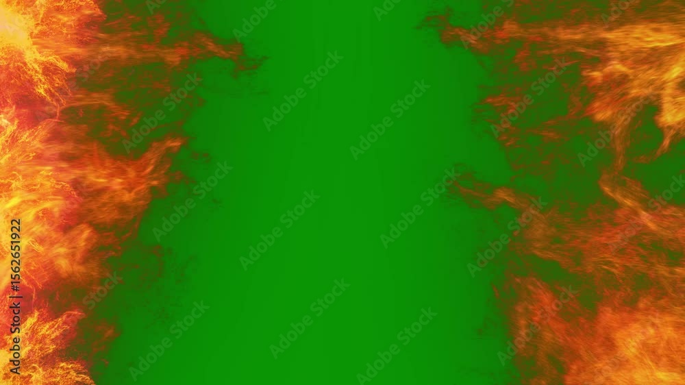 A green screen with flames on it and background orange yellow fire red animated chromakey background backgrounds emotion movement composition creative frame motion elements scene figure