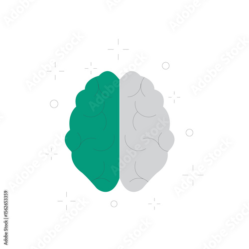 Stylized human brain icon representing intelligence learning and cognitive processes