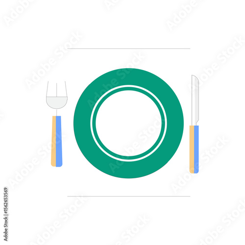 Collection of stylized dish icons representing kitchenware and dining elements