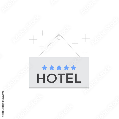 Modern hotel building icon with minimalist design for hospitality services